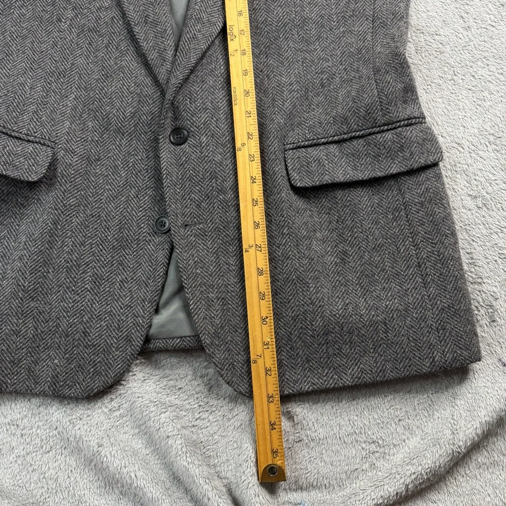 Imperial by Haggar Mens Grey‎ Herringbone 100% Pure Wool Blazer Sport Coat USA